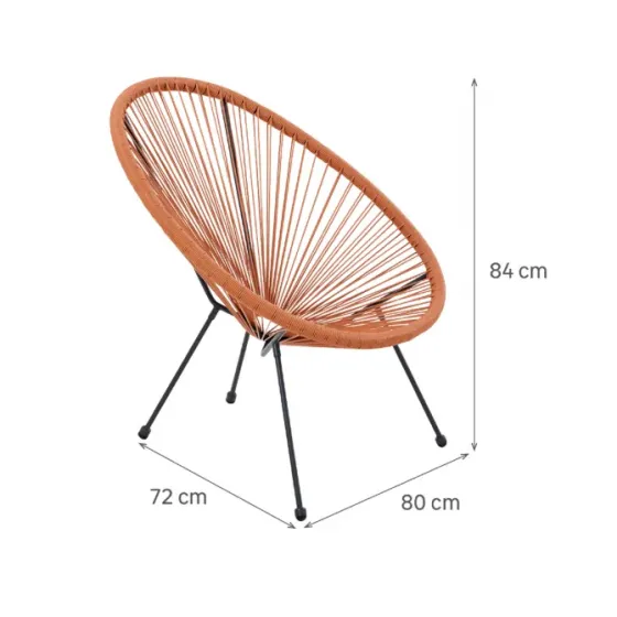 Продаётся декоративный стул из стали оранжевого цвета для патио. Тбилиси