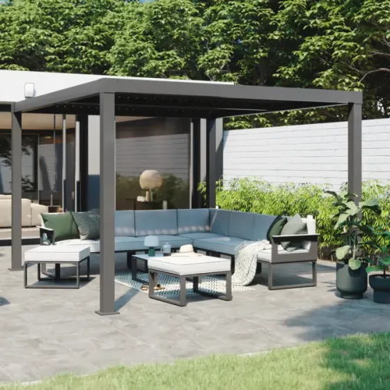 Черная алюминиевая пергола Clima поступила в продажу. Тбилиси