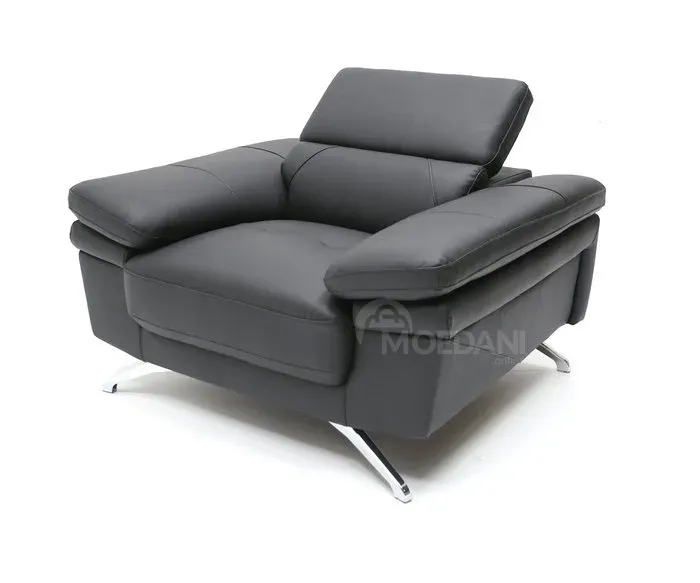 Черное кресло с обивкой из кожзаменителя Тбилиси - изображение 1