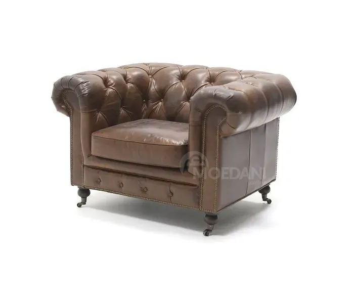 Коричневое кожаное кресло на продажу Тбилиси - изображение 1