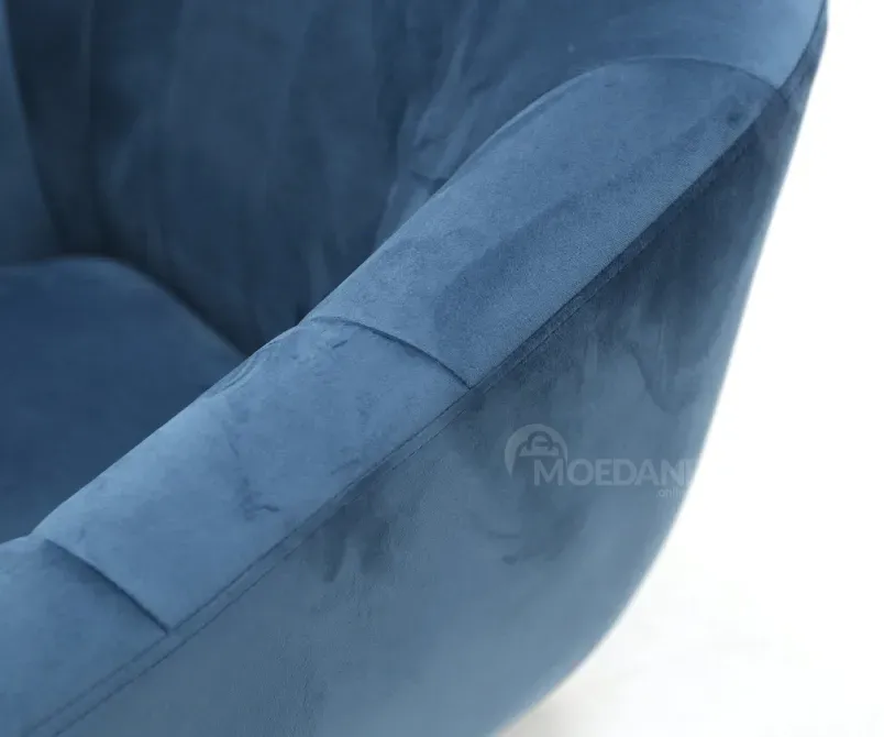 Трехместный диван с синей бархатной поверхностью Тбилиси - изображение 4