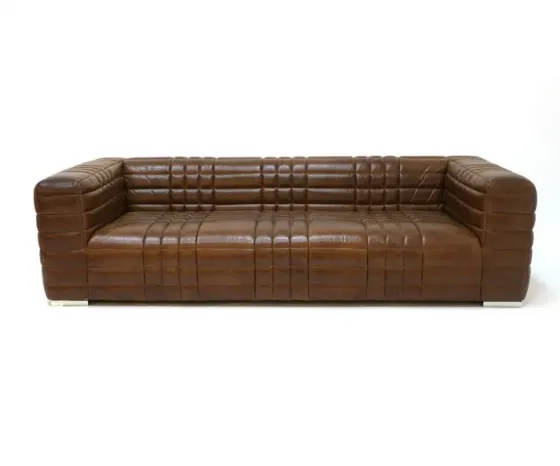 Темно-коричневый кожаный диван Тбилиси