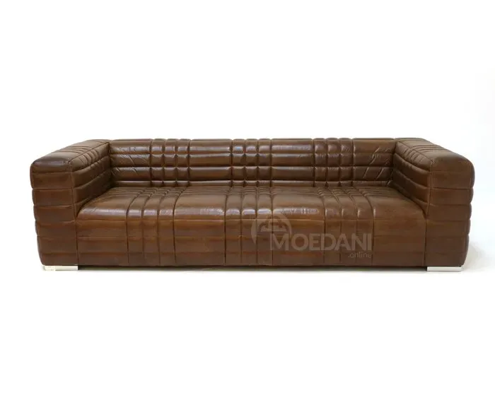 Темно-коричневый кожаный диван Тбилиси - изображение 1