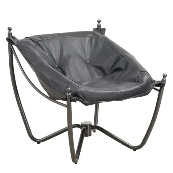 Черное кожаное кресло для патио Тбилиси
