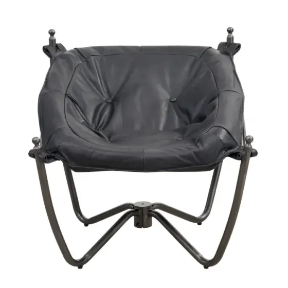Черное кожаное кресло для патио Тбилиси