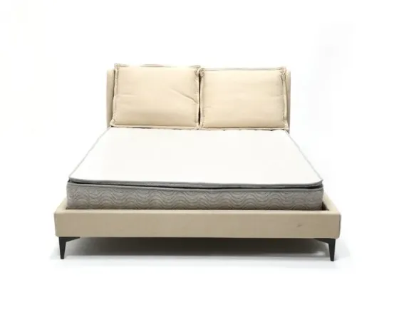 Современная бежевая кровать с тканевым верхом Тбилиси