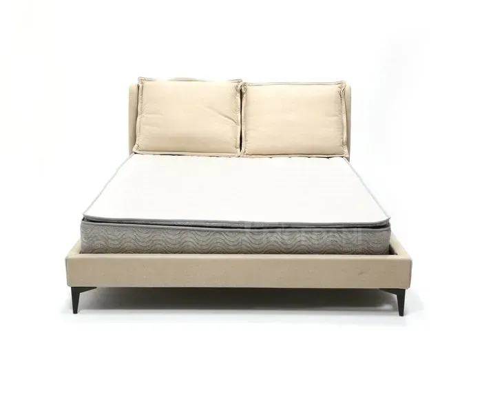 Современная бежевая кровать с тканевым верхом Тбилиси - изображение 1