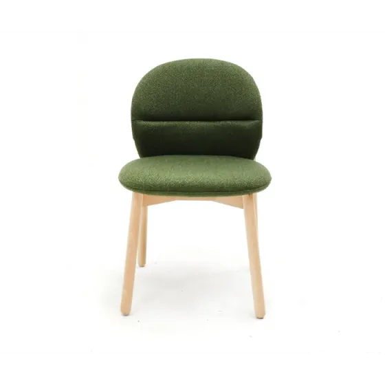 Green fabric chair with wooden details for sale Tbilisi