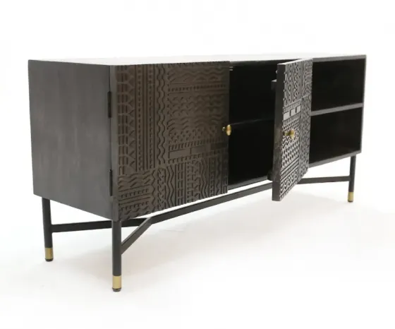 Dark brown carved TV stand for sale Tbilisi