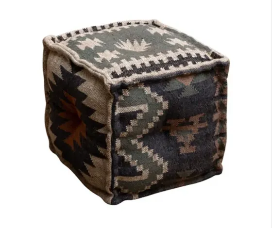 A colorful fabric pouf for sale Tbilisi