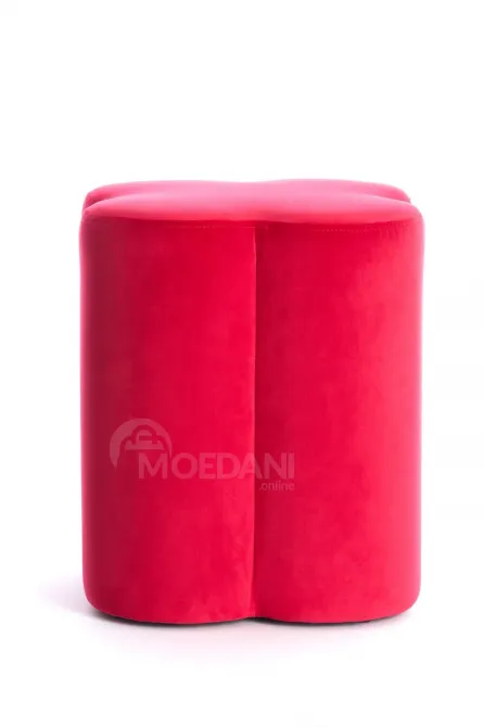 Ვარდისფერი ქსოვილის პუფი თბილისი - photo 2