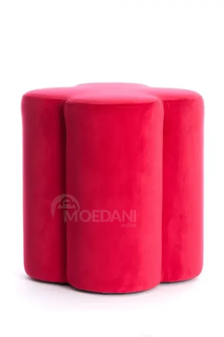 Ვარდისფერი ქსოვილის პუფი თბილისი - photo 1