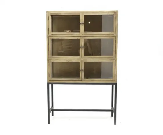 Იყიდება ყავისფერი ხის კარადა შუშის დეტალებით თბილისი