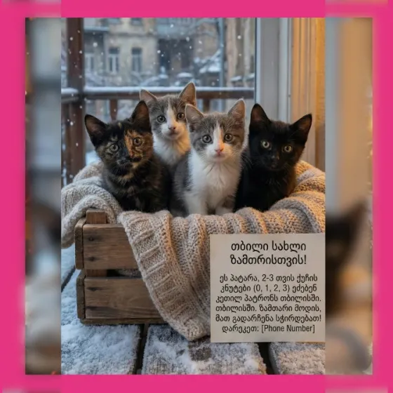 Თბილისში 4 ქუჩის პატარა კნუტს სასწრაფოდ სჭირდებათ მზრუნველი სახლი Tbilisi