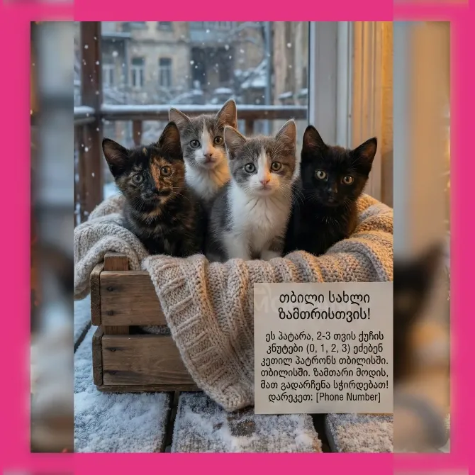 Თბილისში 4 ქუჩის პატარა კნუტს სასწრაფოდ სჭირდებათ მზრუნველი სახლი Tbilisi - photo 2