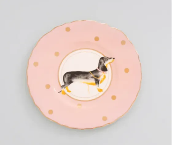 Გაყიდვაშია ღია ვარდისფერი დეკორის თეფში თბილისი