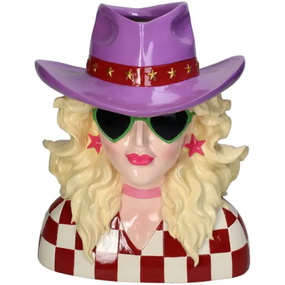 Ჭრელი პოლირეზინის ლარნაკი გოგონას ფორმის თბილისი