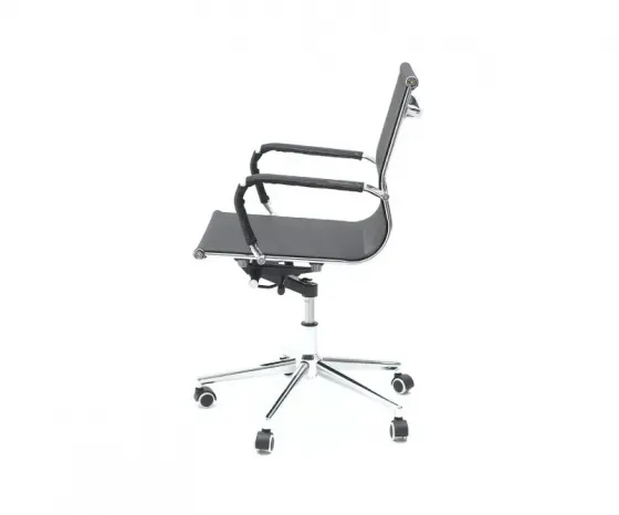 Შავი ქსოვილის გორგოლაჭებიანი სავარძელი თბილისი