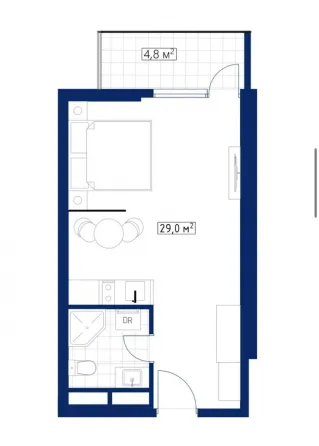 იყიდება 1 ოთახიანი ბინას 34მ² 27/40 სართ ბათუმი