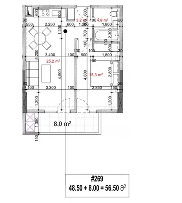 Продам 2-комн. квартиру 56.5м² 17/22 эт. Тбилиси - изображение 13