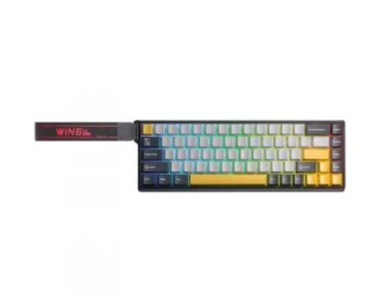 Проводная клавиатура Aula Win68 HE MAX, темно-серый/светло-серый/желтый. Тбилиси