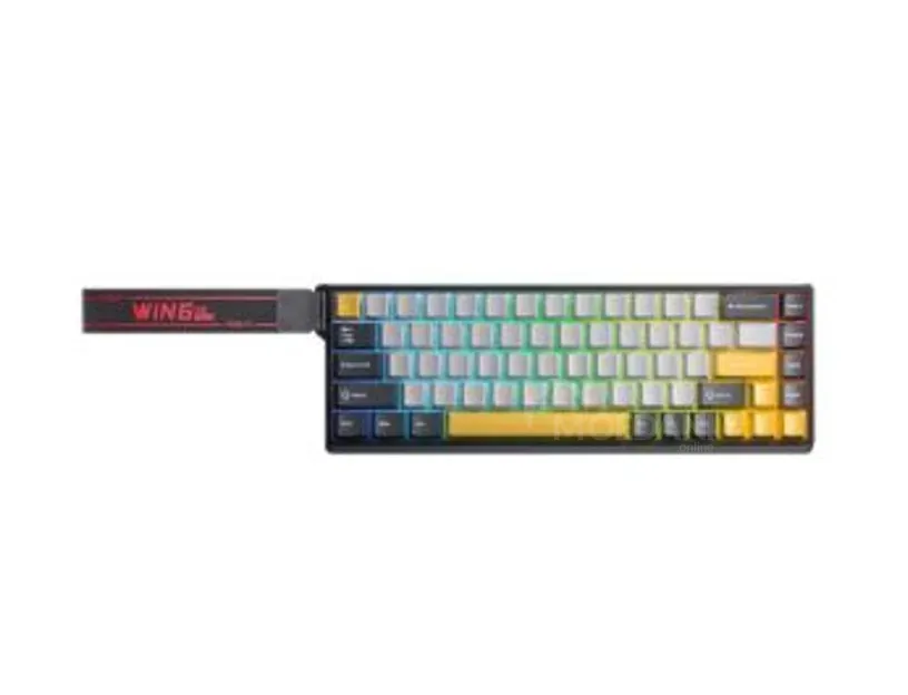 Проводная клавиатура Aula Win68 HE MAX, темно-серый/светло-серый/желтый. Тбилиси - изображение 1