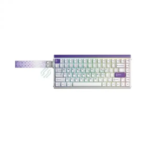 Проводная клавиатура Aula Hero 84 RGB, бело-фиолетовая. Тбилиси