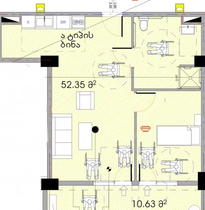 Apartments For Sale two-room 62.95м² 7/11 floor Tbilisi - photo 6