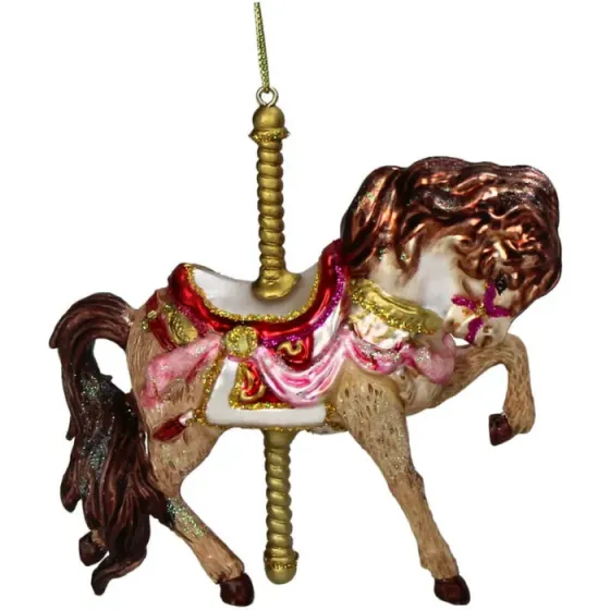 Новогодняя декоративная стеклянная лошадка Тбилиси