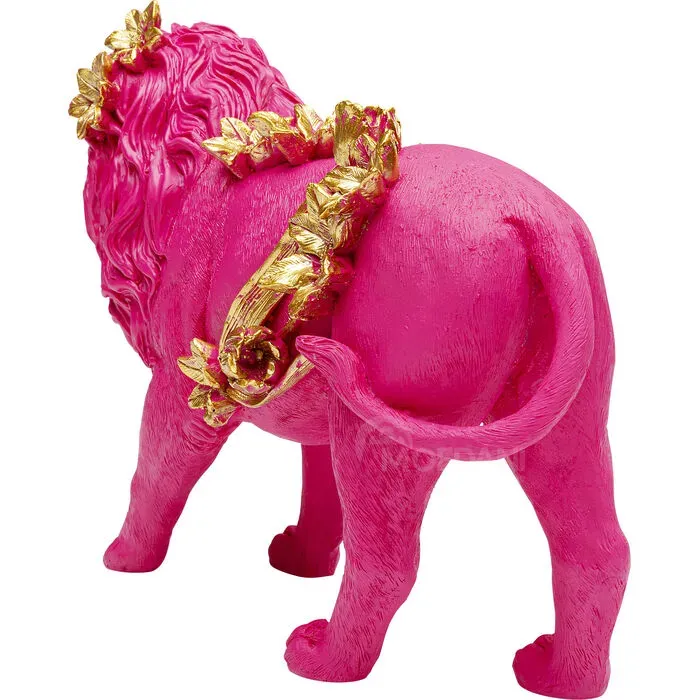 Ვარდისფერი პოლირეზინის დეკორატიული ფიგურა ვეფხვი თბილისი - photo 2