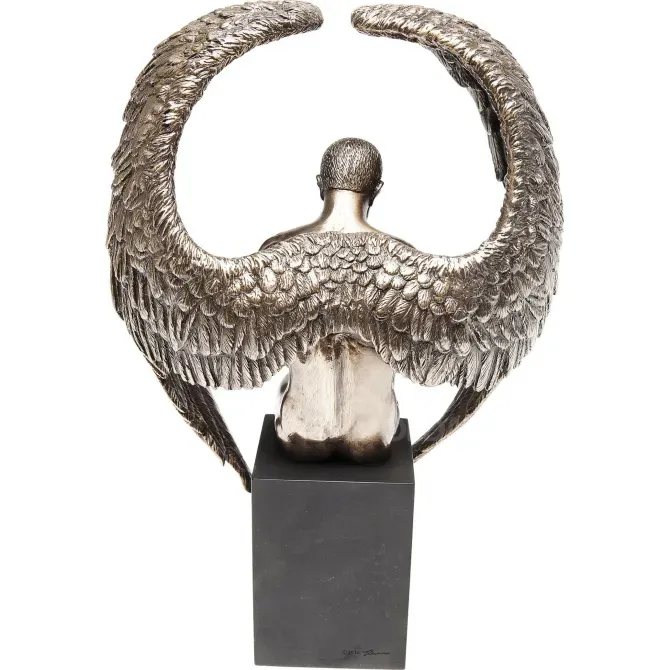 Ვერცხლისფერი პოლირეზინის დეკორაციული სუვენირი ანგელოზი თბილისი - photo 2