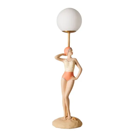 Серая настольная лампа из полирезина Тбилиси