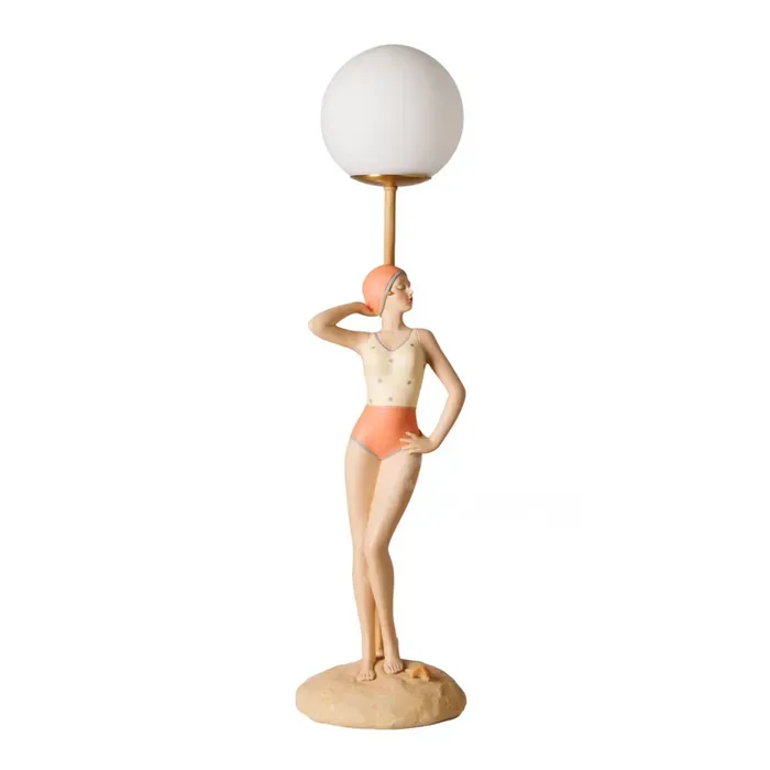 Серая настольная лампа из полирезина Тбилиси - изображение 1