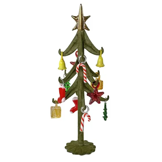 Საახალწლო მწვანე მინის ნაძვის ხის სუვენირი თბილისი