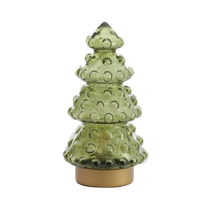 Საახალწლო ნაძვის ხე მწვანე შუშის სანათით თბილისი - photo 1