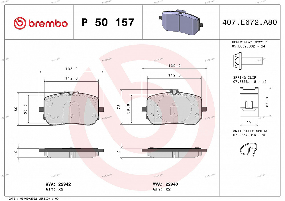 Brembo P50157 Disc Brake Pads Tbilisi - photo 1