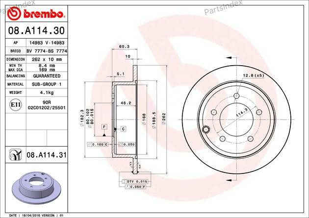 Brembo brake disc 08.A114.31 Tbilisi - photo 1