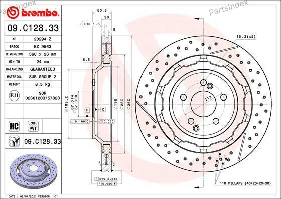 Brembo brake disc 09.C128.33 Tbilisi - photo 1