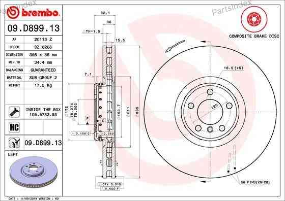 Brembo brake disc 09.D899.13 Tbilisi