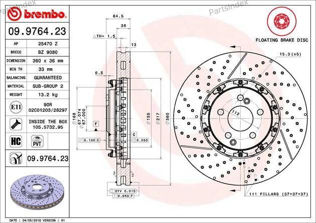 Brembo brake disc 09.9764.23 Tbilisi - photo 1