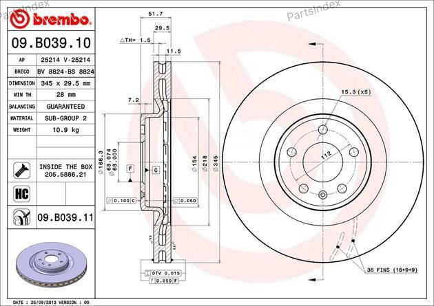 Brembo brake disc 09.B039.11 Tbilisi - photo 2