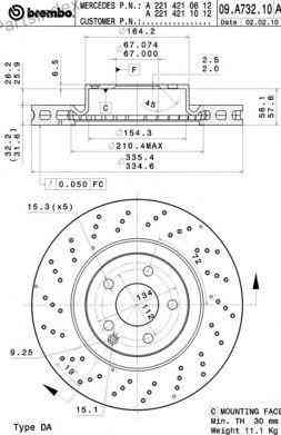 Brembo brake disc 09.A732.11 Tbilisi