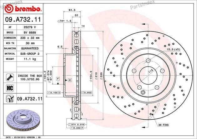 Brembo brake disc 09.A732.11 Tbilisi - photo 1