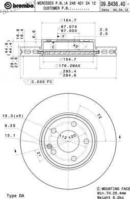 Brembo brake disc 09.B436.41 Tbilisi - photo 3