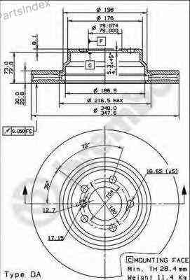 Brembo brake disc 09.9355.11 Tbilisi