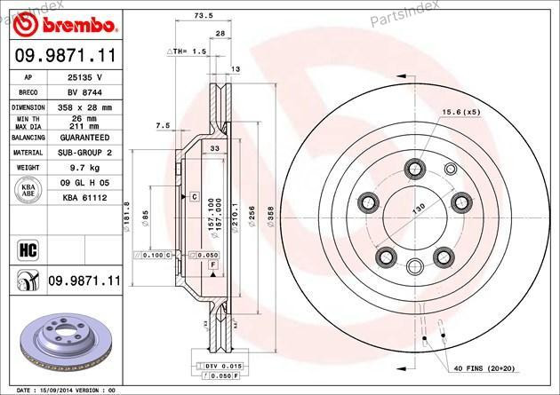 Brembo brake disc 09.9871.11 Tbilisi - photo 1