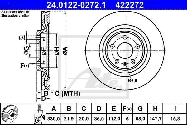 Brake disc ATE 24.01220272.1 Tbilisi - photo 1