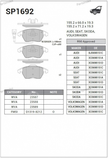 Sangsin SP1692 დისკური სამუხრუჭე ხუნდები თბილისი - photo 2
