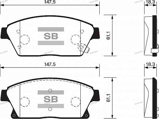 Sangsin SP1480 დისკური სამუხრუჭე ხუნდები თბილისი