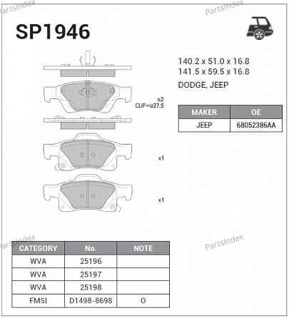 Sangsin SP1946 დისკური სამუხრუჭე ხუნდები თბილისი